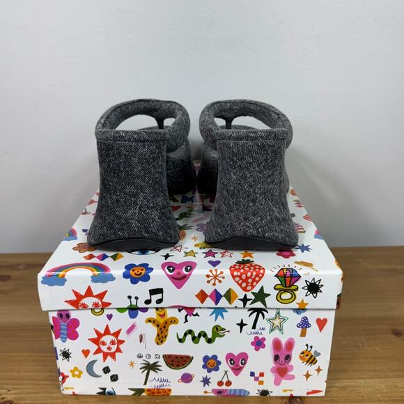 New Jeffrey Campbell Denim Drippin Sandal in Black Women's 8 - Picture 5 of 7